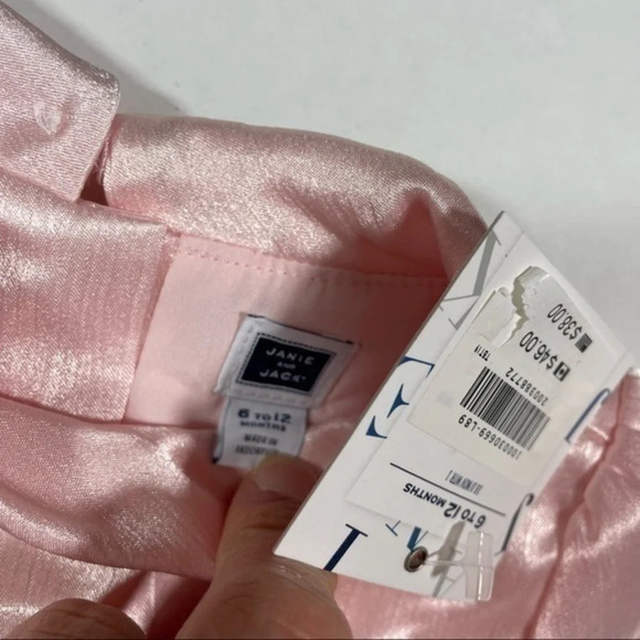 New Janie and Jack Girls Mock Neck Blouse Pink Polyester - Picture 3 of 4